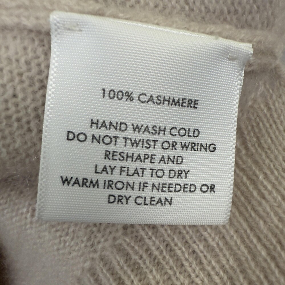 WHITE + WARREN 100% Cashmere Cardigan Open Front Classic Old Money Beige Size S - Picture 10 of 10